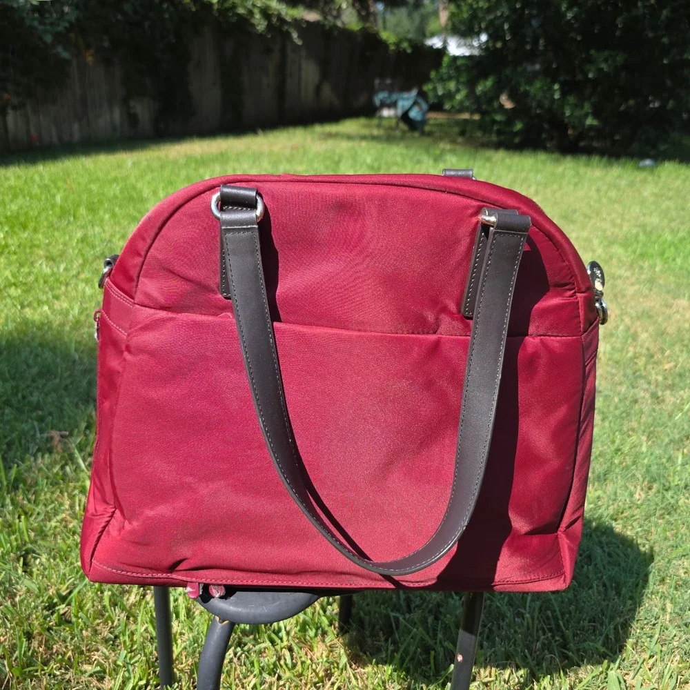 Lo & Sons The OG 2 Laptop Bag Crimson Red Nylon Travel Tote Overnight Bag